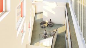 Ansicht Treppenhaus in der studiosus 5 Wohnanlage in Augsburg